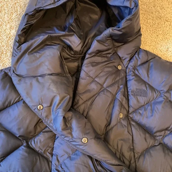 The Northface Far Northern Quilted Puffer Capelet EUC Rich Navy XS - Picture 6 of 16